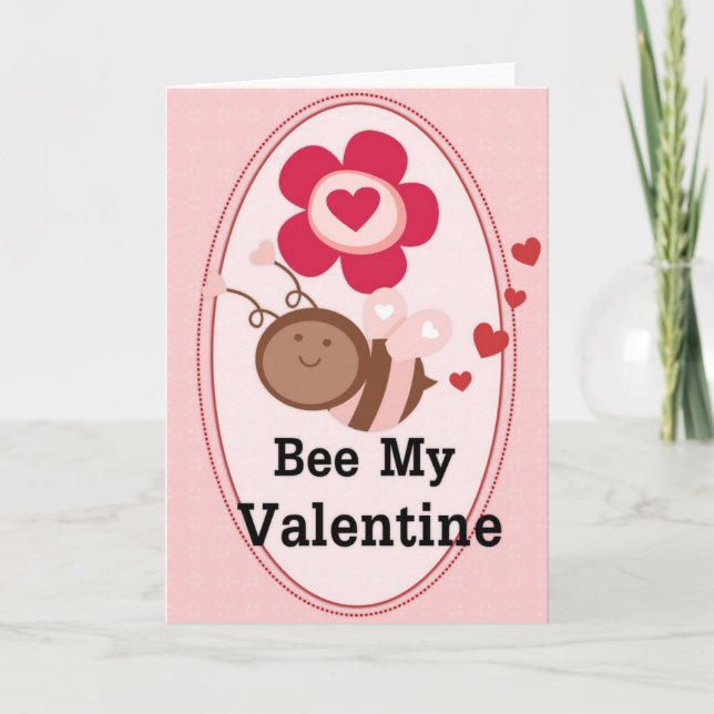 Cartes Pour Fêtes Annuelles Bee My Valentine Bumble Bee Greeting Card (Devant)