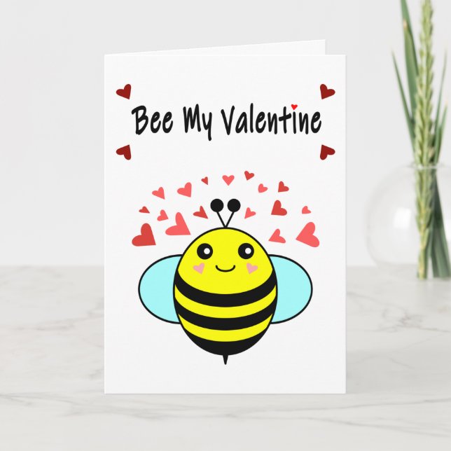 Cartes Pour Fêtes Annuelles Bee My Valentine - Jolie Bee Valentine's Day (Devant)