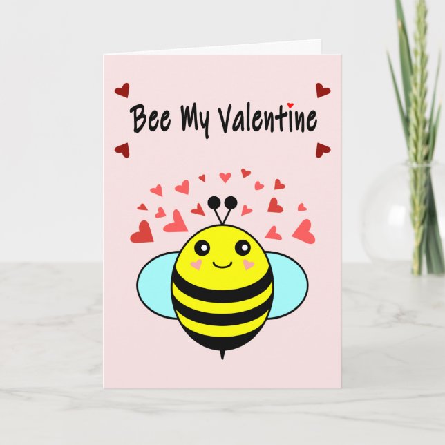 Cartes Pour Fêtes Annuelles Bee My Valentine - Jolie Bee Valentine's Day (Devant)