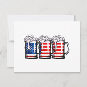 Cartes Pour Fêtes Annuelles Beer American Flag 4 juillet Hommes Femmes Merica