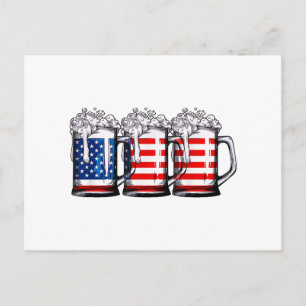 Cartes Pour Fêtes Annuelles Beer American Flag 4 juillet Hommes Femmes Merica
