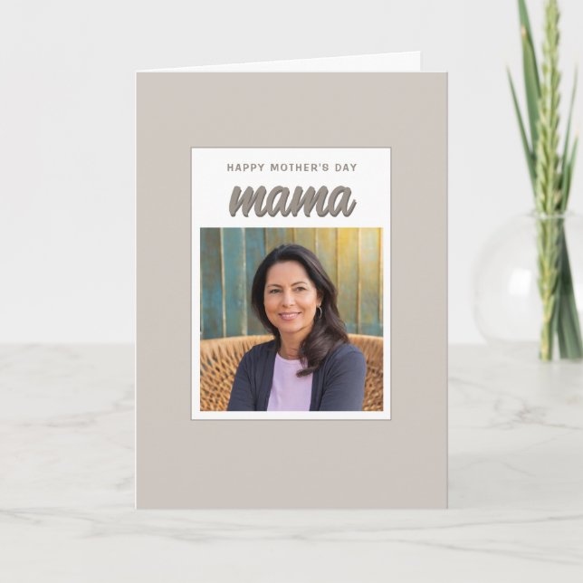 Cartes Pour Fêtes Annuelles Beige moderne maman Enfants Photo Fête des mères (Devant)