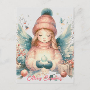 Cartes Pour Fêtes Annuelles Bel ange de l'hiver au milieu de la nature du nord