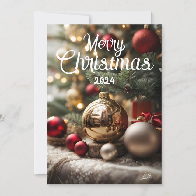 Cartes Pour Fêtes Annuelles Bel arbre de Noël (Devant)