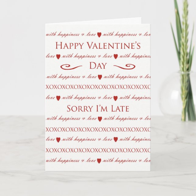 Cartes Pour Fêtes Annuelles Belated Valentine's Day, Elegant Script Lettering (Devant)