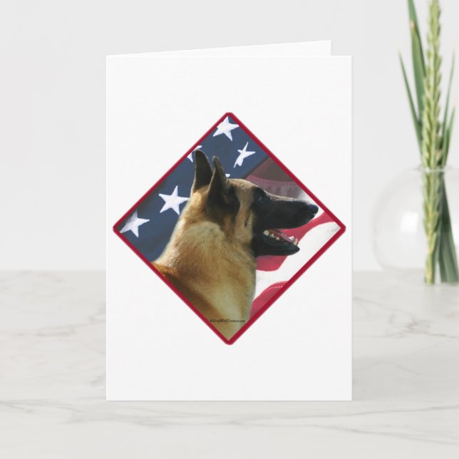 Cartes Pour Fêtes Annuelles Belgian Malinois Flag 2 (Devant)