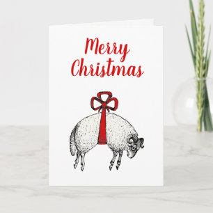Cartes Pour Fêtes Annuelles Bélier de mouton à laine rubanée heraldique Noël C