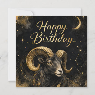 Cartes Pour Fêtes Annuelles Bélier Joyeux Anniversaire Design de Signe du Zodi