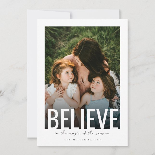 Cartes Pour Fêtes Annuelles Believe Magic Holiday Photo (Devant)