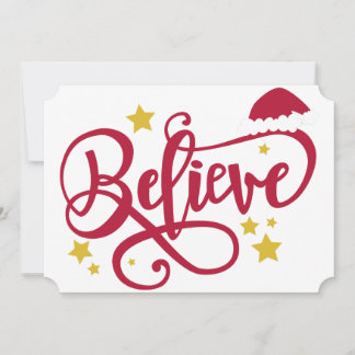 Cartes Pour Fêtes Annuelles Believe santa hat