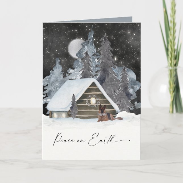 Cartes Pour Fêtes Annuelles Belle aquarelle allemande vacances berger (Devant)