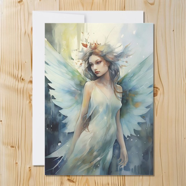 Cartes Pour Fêtes Annuelles Belle aquarelle Fairy (Créateur téléchargé)