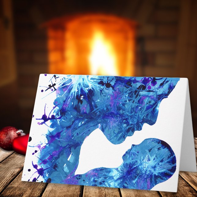 Cartes Pour Fêtes Annuelles Belle aquarelle Madonna & Child (Jesus and Mary modern abstract art Christmas holiday greetings card)