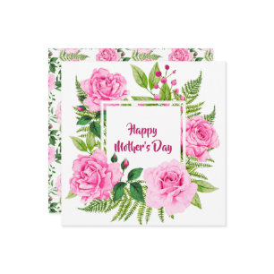 Cartes Pour Fêtes Annuelles Belle Aquarelle rose Rose Fête des mères