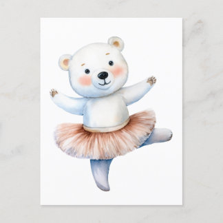 Cartes Pour Fêtes Annuelles Belle ballerine d'ours polaire danse ballet