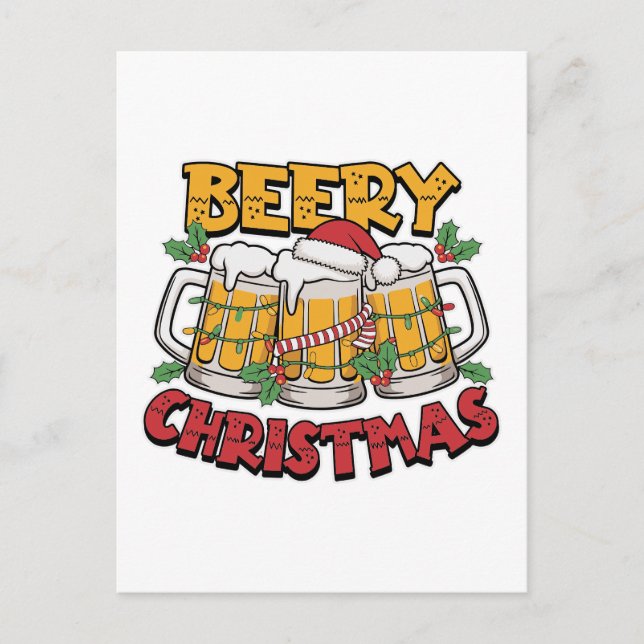 Cartes Pour Fêtes Annuelles Belle bière de Noël (Devant)