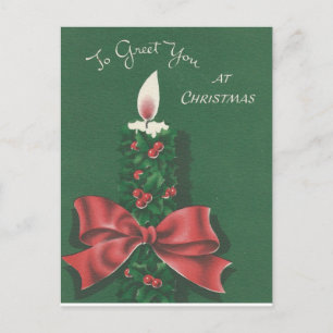 Cartes Pour Fêtes Annuelles Belle bougie de Noël Vintage