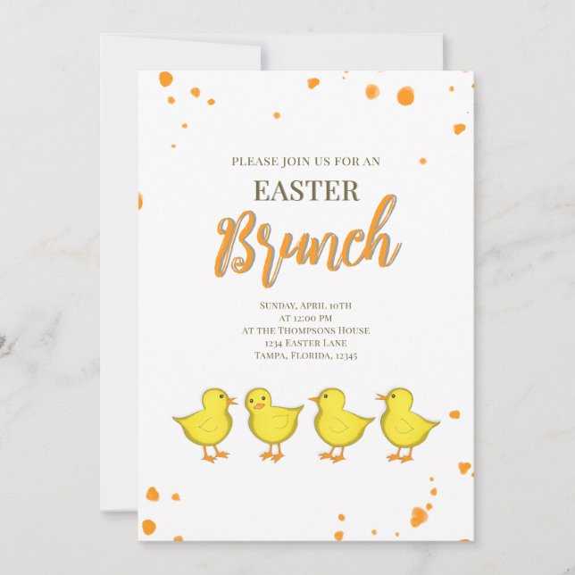 Cartes Pour Fêtes Annuelles Belle Brunch de Pâques Chicks sur mesure (Devant)