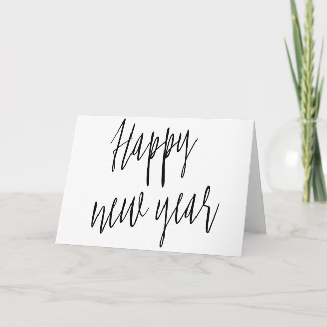 Cartes Pour Fêtes Annuelles Belle calligraphie simple "bonne année " (Devant)