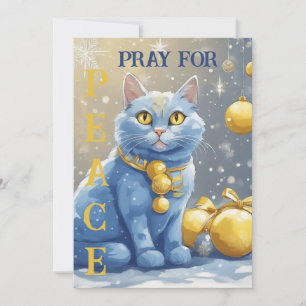 Cartes Pour Fêtes Annuelles Belle chatte jaune aux yeux bleus - ukraine
