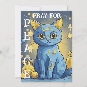 Cartes Pour Fêtes Annuelles Belle chatte jaune aux yeux bleus - ukraine