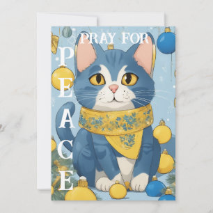 Cartes Pour Fêtes Annuelles Belle chatte jaune aux yeux bleus - ukraine