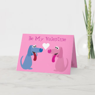 Cartes Pour Fêtes Annuelles Belle Chiens De Cartoon Be My Valentine Personnali