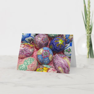 Cartes Pour Fêtes Annuelles Belle cire multicolore OEufs ukrainiens