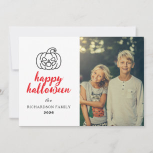 Cartes Pour Fêtes Annuelles Belle Citrouille Halloween Script 1 Photo