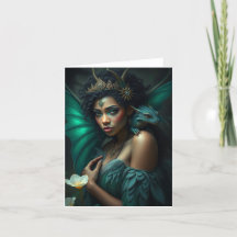 Belle Dragon Fairy Portrait Card