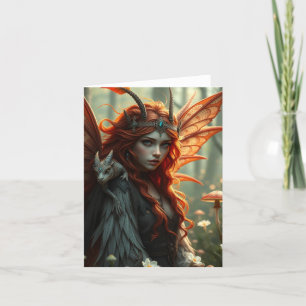 Cartes Pour Fêtes Annuelles Belle Dragon Fairy Portrait Card