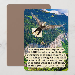 Cartes Pour Fêtes Annuelles Belle Écriture de l'Aigle Ésaïe 40:31