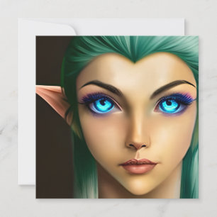 Cartes Pour Fêtes Annuelles Belle Fée aux Yeux Bleus