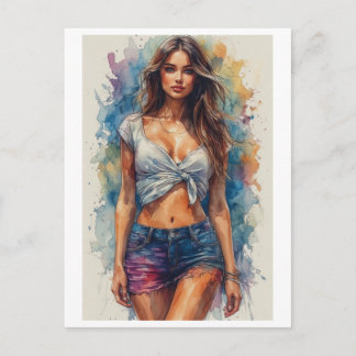 Cartes Pour Fêtes Annuelles Belle femme de design sexy sur une