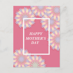 Cartes Pour Fêtes Annuelles Belle Fête des Mères Rose Bleu Blanc Floral