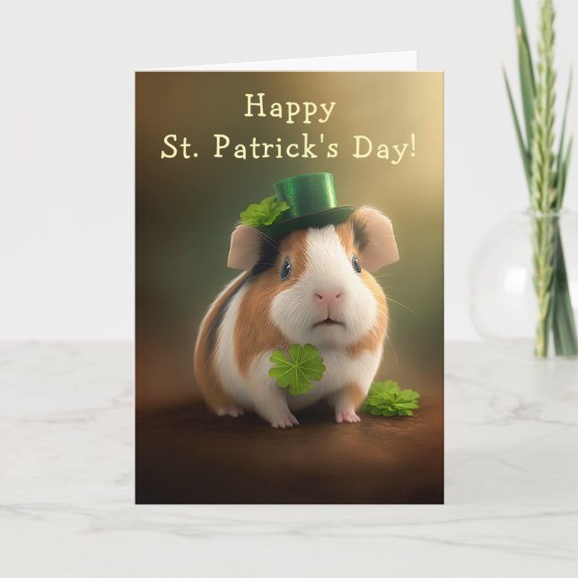 Cartes Pour Fêtes Annuelles Belle Guinée Cochon Bonne Route St. Patrick's Day (Devant)