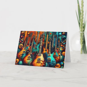 Cartes Pour Fêtes Annuelles Belle guitare électrique de Noël