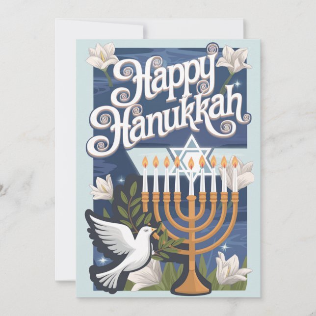 Cartes Pour Fêtes Annuelles Belle Hanoukka heureuse (Devant)