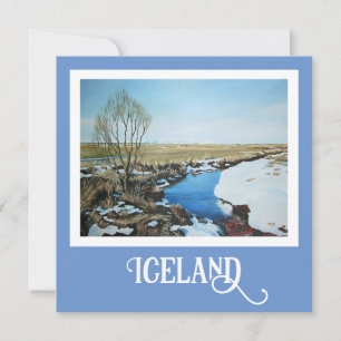 Cartes Pour Fêtes Annuelles Belle Islande paysages d'hiver des beaux-arts salu