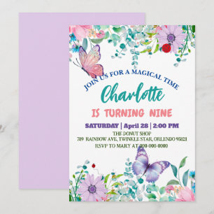 Cartes Pour Fêtes Annuelles Belle papillon Polka point floral Fleur Anniversai