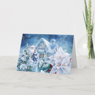 Cartes Pour Fêtes Annuelles Belle Père Noël Winter Wonderland Blank Noël