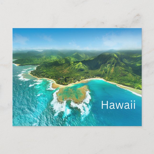 Cartes Pour Fêtes Annuelles Belle plage d'Hawaii et Ocean Island View (Devant)