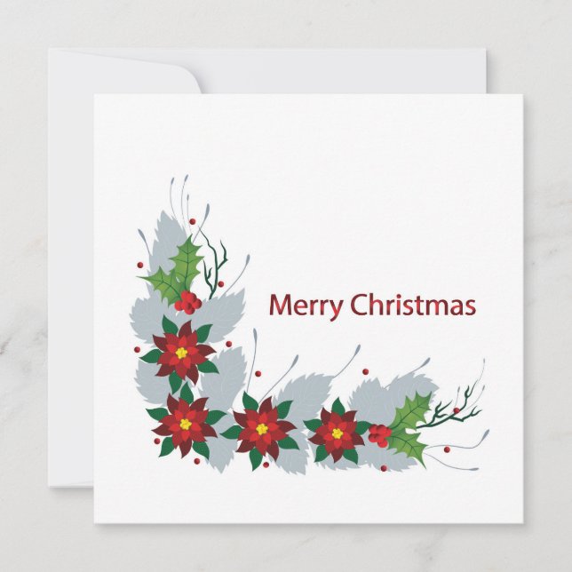 Cartes Pour Fêtes Annuelles Belle Ponsettia Flowers Design unique (Devant)