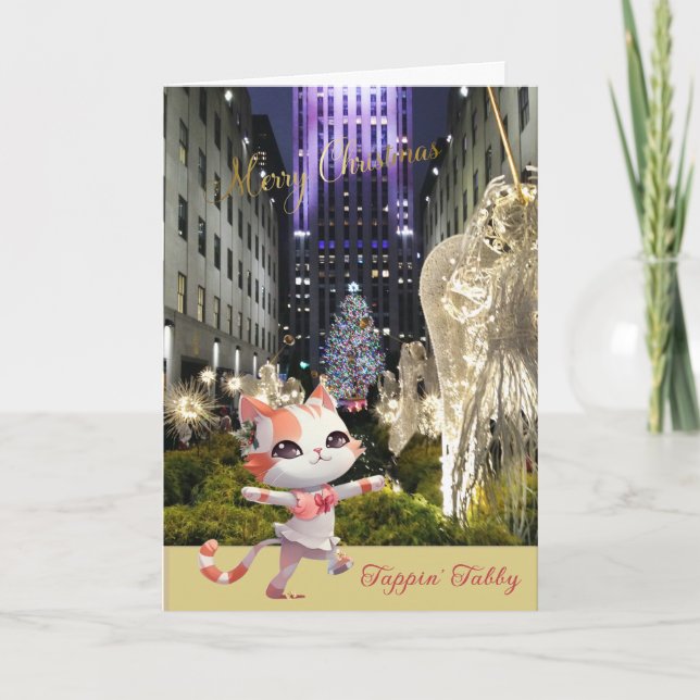 Cartes Pour Fêtes Annuelles Belle Rockefeller Plaza et Tappin’ Tabby Cat (Devant)