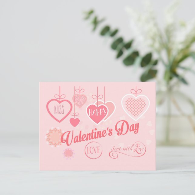 Cartes Pour Fêtes Annuelles Belle Saint Valentin Design moderne Boho (Debout devant)