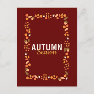 Cartes Pour Fêtes Annuelles Belle saison d'automne avec pin et Feuille