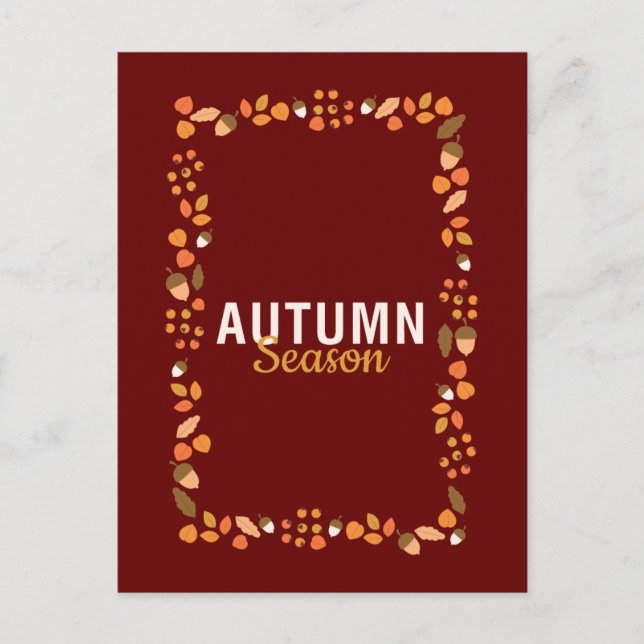 Cartes Pour Fêtes Annuelles Belle saison d'automne avec pin et Feuille (Devant)