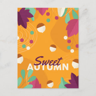 Cartes Pour Fêtes Annuelles Belle saison d'automne avec pin et Feuille