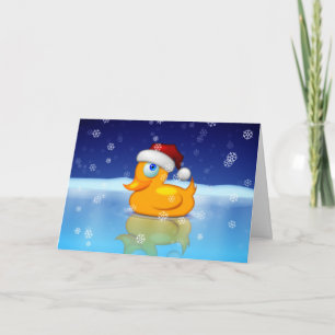 Cartes Pour Fêtes Annuelles Belle Santa Claus Canard en caoutchouc Noël