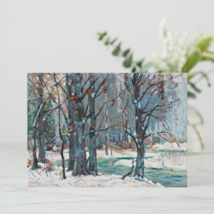 Cartes Pour Fêtes Annuelles Belle scène de neige hivernale avec des bleus et d